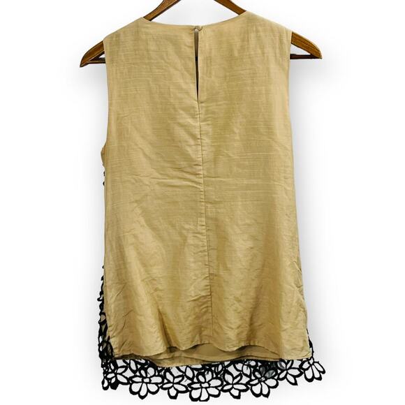 Lela Rose for Target Lace Tank Top Black Champagne Floral Retro Glam Small - Picture 4 of 10